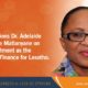 Note of Congratulations to Dr. Adelaide Retselisitsoe Matlanyane on  Appointment as the Minister of Finance in Lesotho From the Desk of the Chairman of the AERC Board